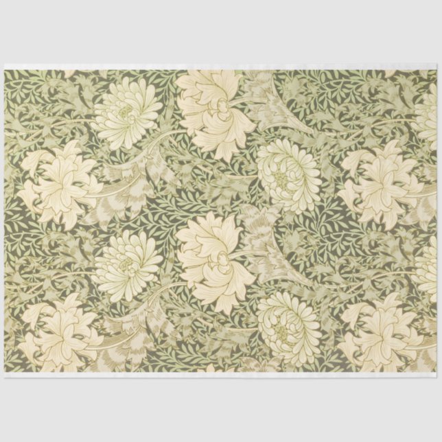 Chrysanthemum Flower Pattern (by William Morris) Tissue Paper (Front)