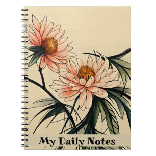 Chrysanthemum Flower Sumi-e Japanese ink drawing Notebook