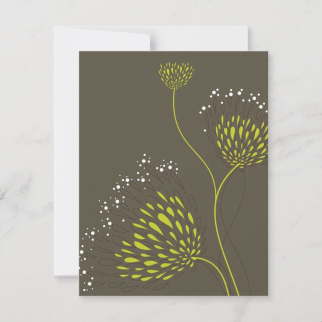 Chrysanthemum Flowers Floral Elegant Wedding RSVP Card (Front)
