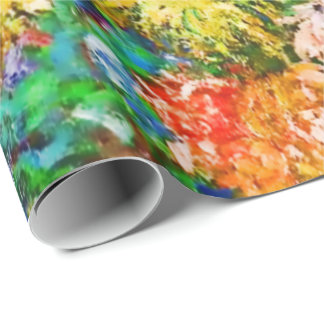 Chrysanthemum Flowers in a Vase Monet Fine Art Wrapping Paper