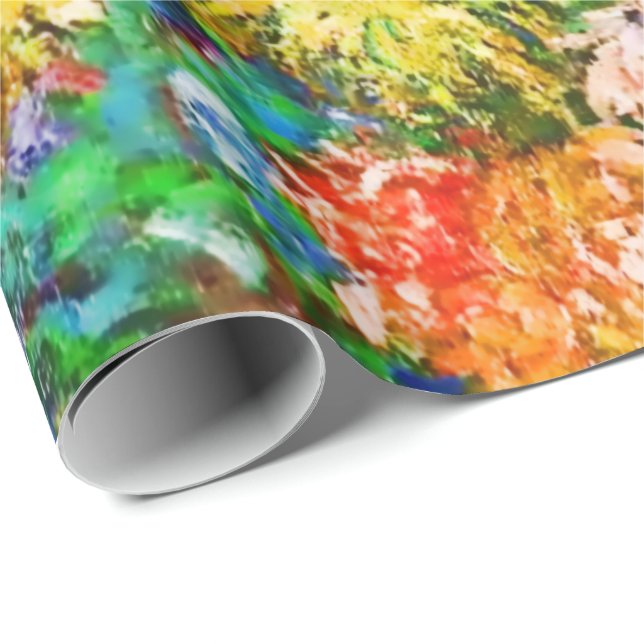 Chrysanthemum Flowers in a Vase Monet Fine Art Wrapping Paper (Roll Corner)