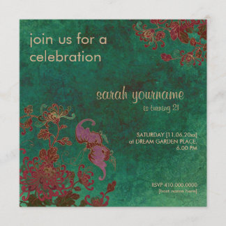 Chrysanthemum Garden Birthday Invitation