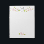 Chrysanthemum Garden Cat XL Notepad<br><div class="desc">A simple line drawing of a sweet and arrogant little cat among the chrysanthemums in someone's garden.  Illustration by Katherine Elliott.  www.rivegauchecraft.com</div>