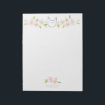 Chrysanthemum Garden Cat XL Notepad<br><div class="desc">A simple line drawing of a sweet and arrogant little cat among the chrysanthemums in someone's garden.  Illustration by Katherine Elliott.  www.rivegauchecraft.com</div>