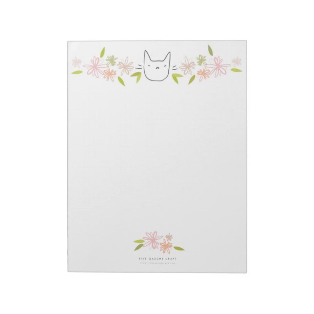 Chrysanthemum Garden Cat XL Notepad (Rotated)