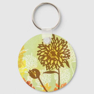 Chrysanthemum Graphic Key Ring