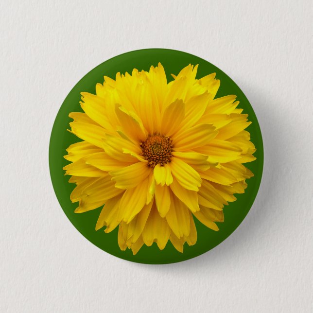 Chrysanthemum - Green 6 Cm Round Badge (Front)