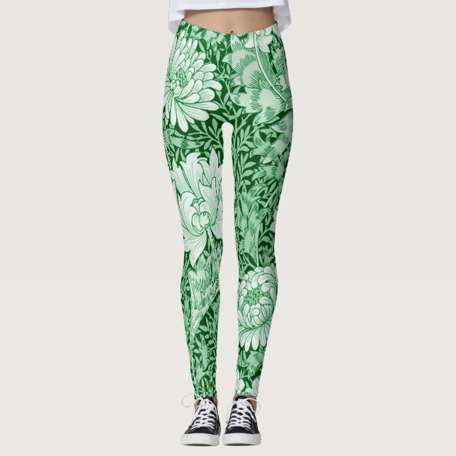 Chrysanthemum Green, William Morris Leggings (Front)
