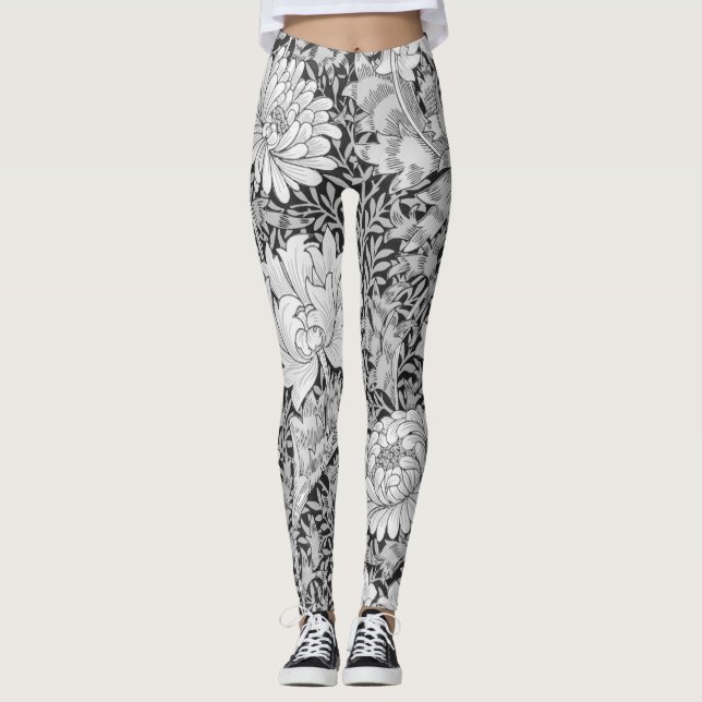 Chrysanthemum Grey, William Morris Leggings (Front)