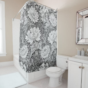 Chrysanthemum Grey, William Morris Shower Curtain