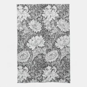 Chrysanthemum Grey, William Morris Tea Towel
