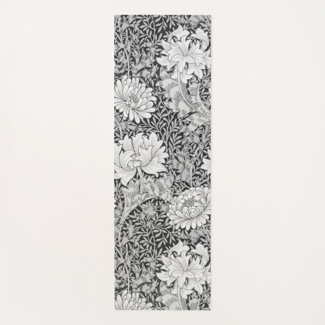 Chrysanthemum Grey, William Morris Yoga Mat (Front)