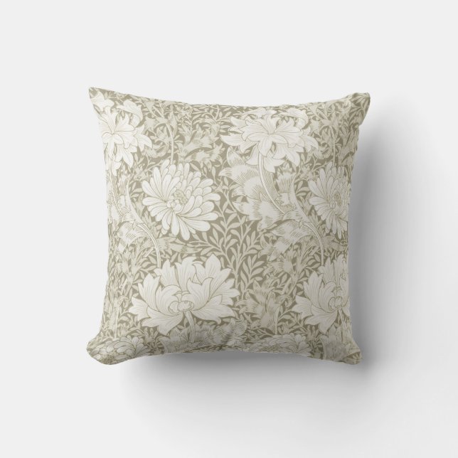 Chrysanthemum Ivory, William Morris Cushion (Front)