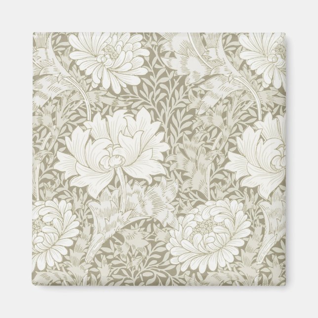 Chrysanthemum Ivory, William Morris Magnet (Front)