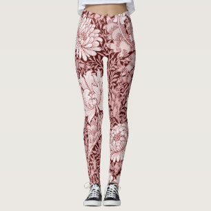 Chrysanthemum Maroon, William Morris Leggings