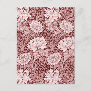 Chrysanthemum Maroon, William Morris Postcard