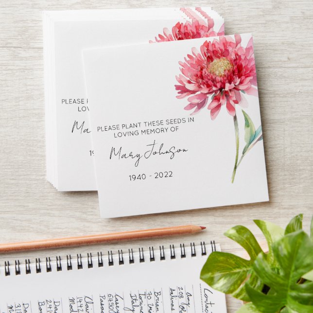 Chrysanthemum Memorial Funeral Seed Envelope (Stacked)