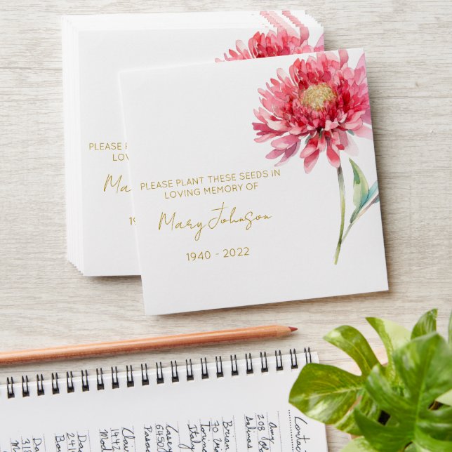 Chrysanthemum Memorial Funeral Seed Envelope (Stacked)