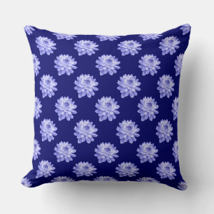 Chrysanthemum Pattern - Deep Navy Blue Cushion