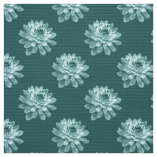 Chrysanthemum Pattern - Moss Green Fabric