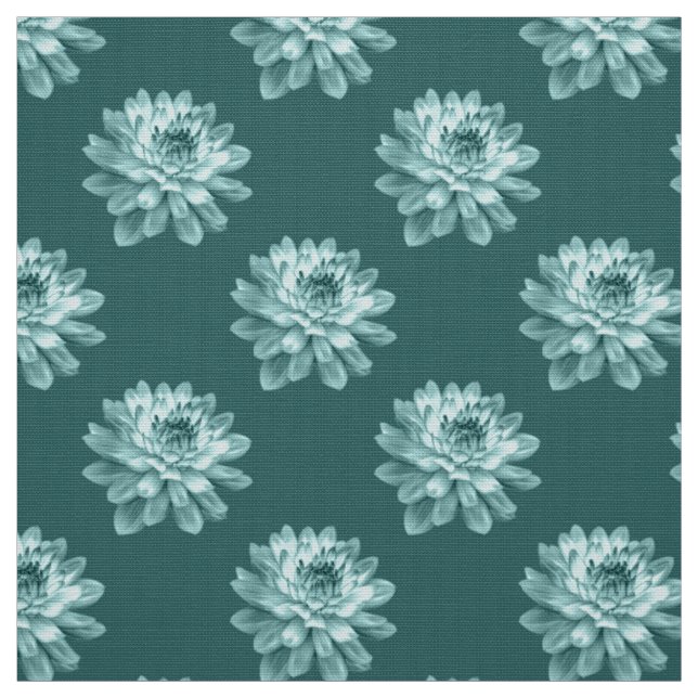 Chrysanthemum Pattern - Moss Green Fabric (Swatch)