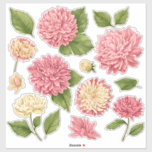 Chrysanthemum Peach Cream Custom Vinyl