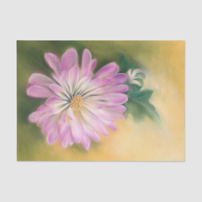 Chrysanthemum Pink and Cream Pastel Floral Tissue Paper (Front)