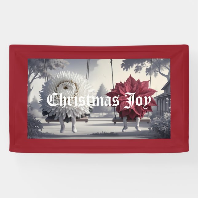  Chrysanthemum Poinsettia Indoor Banner (Horizontal)