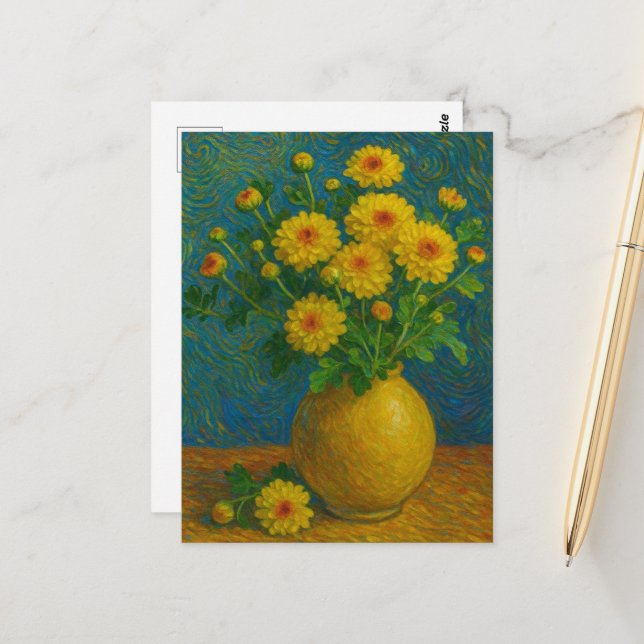Chrysanthemum Postcard (Front/Back In Situ)