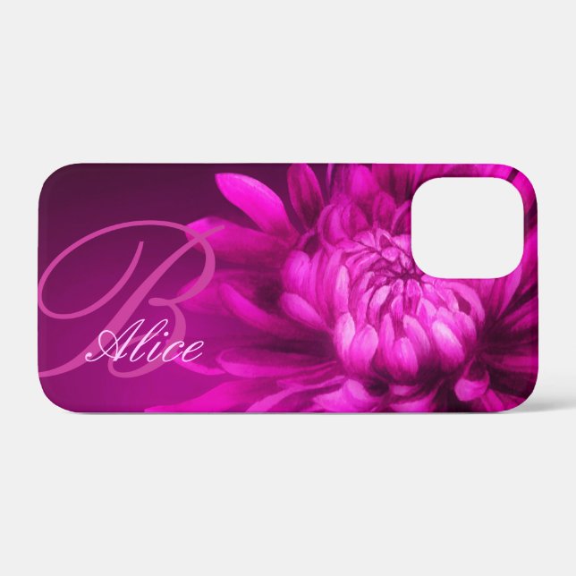 Chrysanthemum purple plum custom name and initial Case-Mate iPhone case (Back (Horizontal))