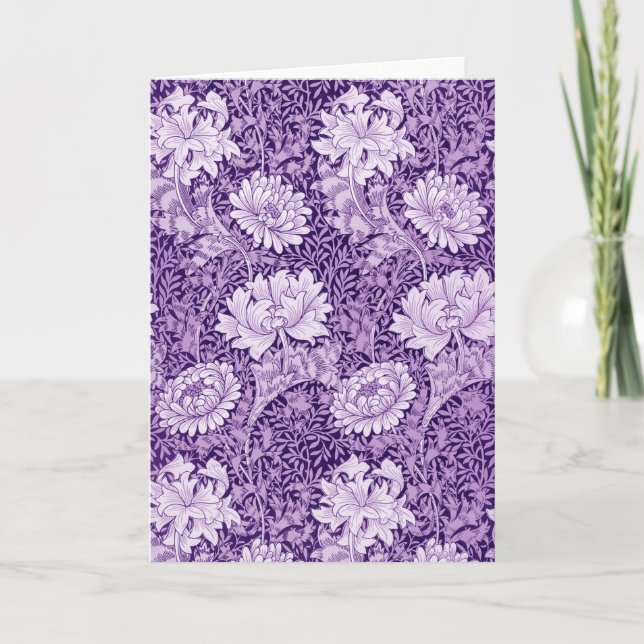 Chrysanthemum Purple, William Morris Card (Front)