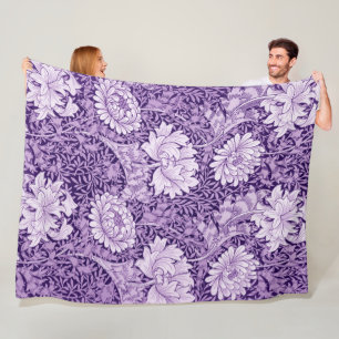 Chrysanthemum Purple, William Morris Fleece Blanket