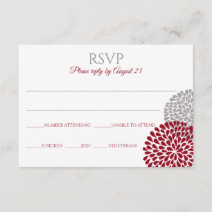 Chrysanthemum RSVP Postcard   Marsala & Grey