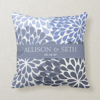 Chrysanthemum (Stonewash Blue) Wedding Shower Gift Cushion