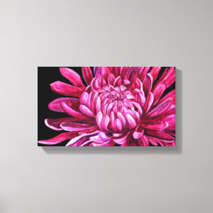 Chrysanthemum "the opening" canvas print black