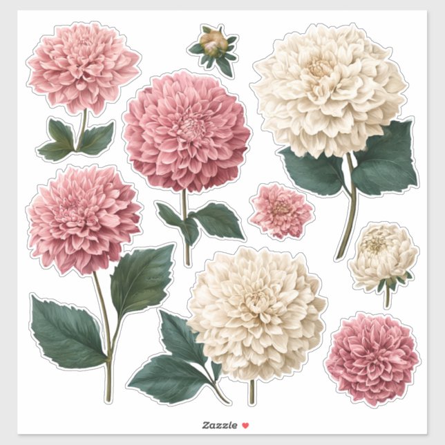 Chrysanthemum Vinyl Cut Stickers (Sheet)