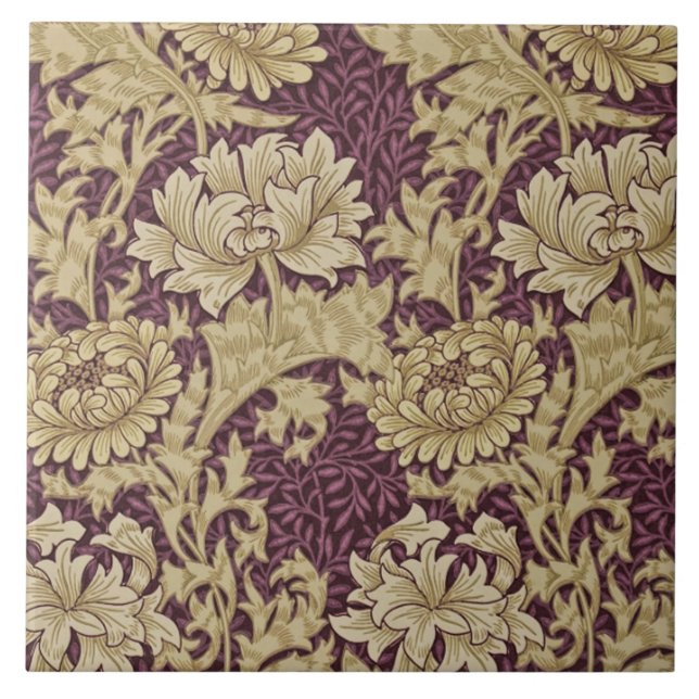 Chrysanthemum wallpaper 1877 William Morris Tile (Front)