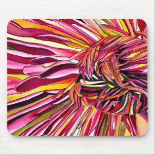 Chrysanthemum watercolor art flower mouse mat
