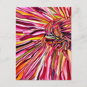 Chrysanthemum watercolor art flower postcard