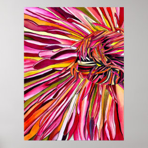 Chrysanthemum watercolor art flower poster