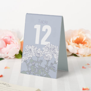 Chrysanthemum white flower wedding table numbers