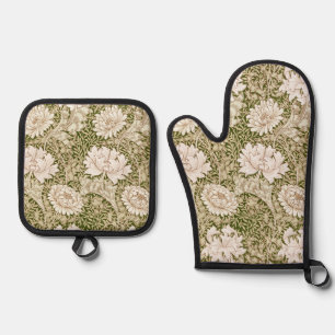 Chrysanthemum, William Morris Oven Mitt & Pot Holder Set