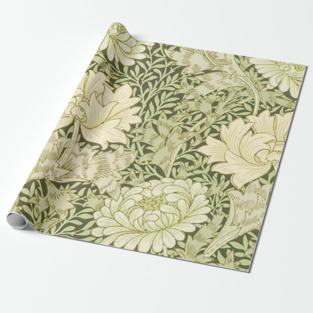 Chrysanthemum William Morris Wrapping Paper (Unrolled)