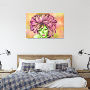 Chrysanthemum Woman Canvas Print