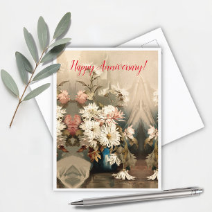 Chrysanthemums, anniversary  postcard