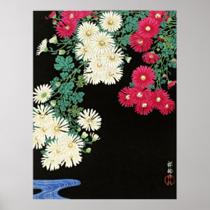 Chrysanthemums, beautiful painting by Ohara Koson Poster