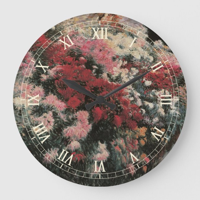 Chrysanthemums by Dennis Bunker Miller, Fine Art Large Clock (Front)