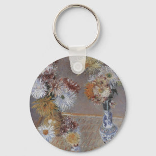 Chrysanthemums by Gustave Caillebotte Key Ring