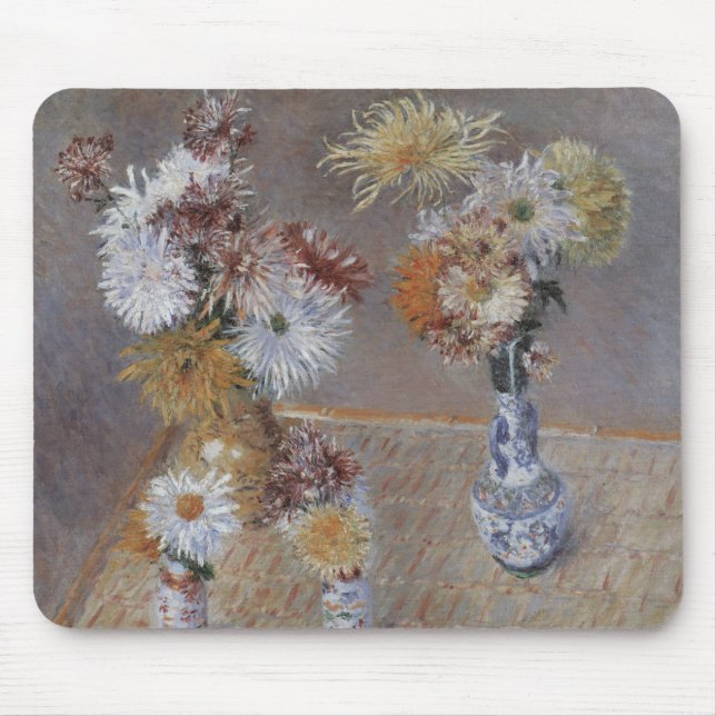 Chrysanthemums by Gustave Caillebotte Mouse Mat (Front)
