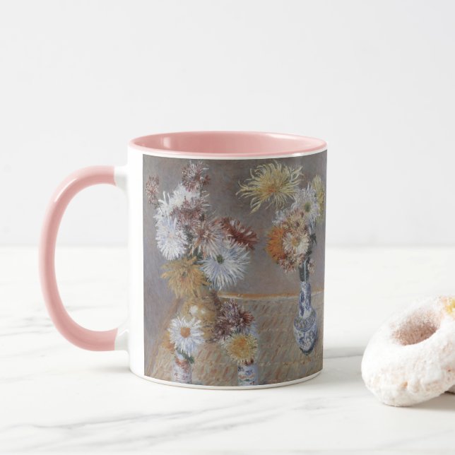Chrysanthemums by Gustave Caillebotte Mug (With Donut)